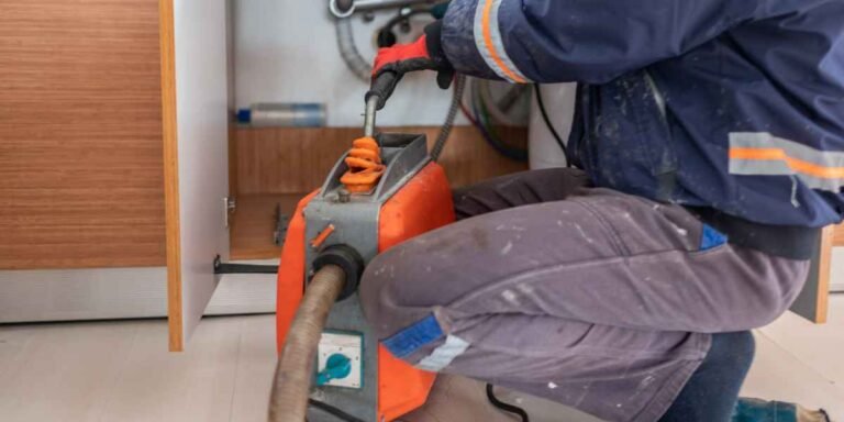 canalizador profissional Desentupimento de cano esgoto da cozinha com maquina de desentupimentos