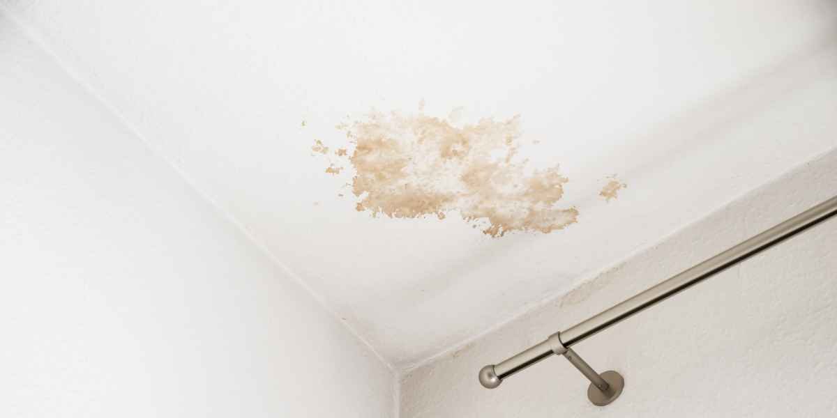 mancha de humidade no teto devido a uma Infiltrações de fuga de Água